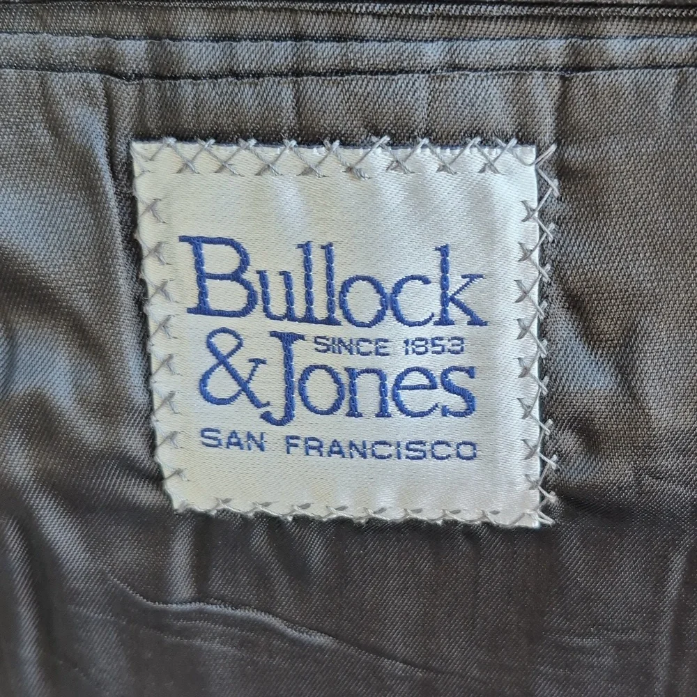 BULLOCK & JONES Black Weave Cashmere Sz 46 R Mens Sport Coat Blazer VTG‎